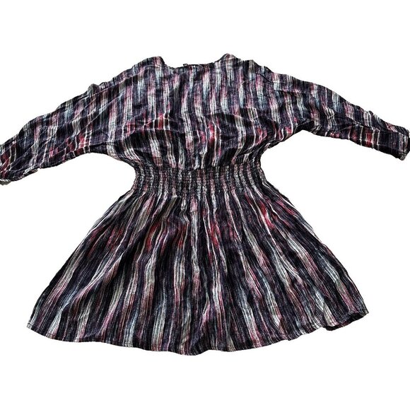 Lord & Taylor Design Lab Cold Shoulder Cinched Waist Mini Dress Multi Color LG - Picture 3 of 7